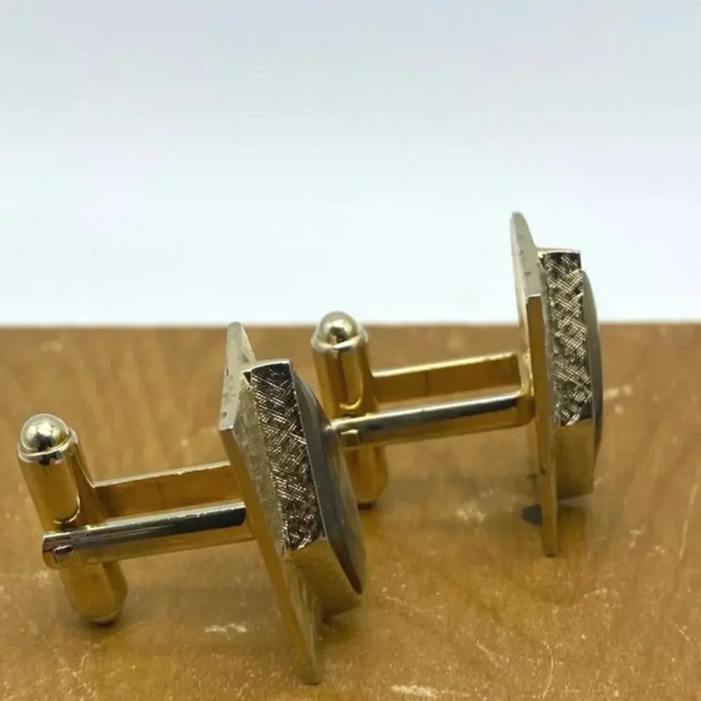 Abalone Shell Gold tone Rectangle Cufflinks Mens‎ Jewelry Business Dad